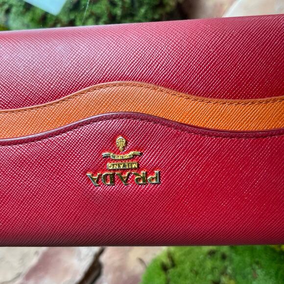 PRADA Wave Saffiano Leather Continental Wallet - Picture 10 of 15